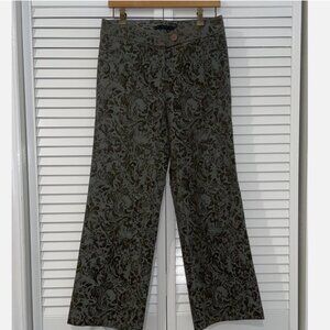 AWADA Raised Velvet Paisley Wide Leg Designer Pants Raw hem